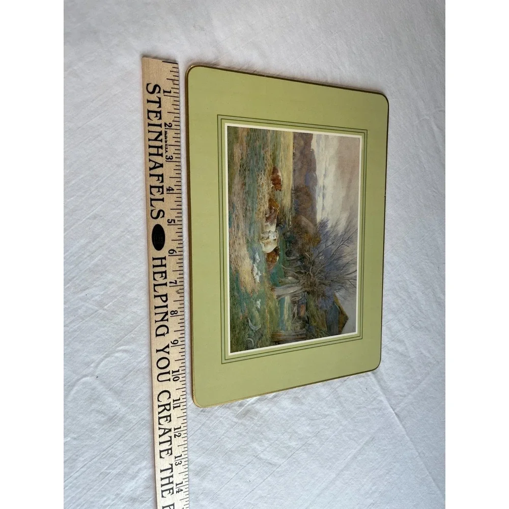 Vintage St Michael Table Mat Coaster Set Marks & Spencer English Countryside Art